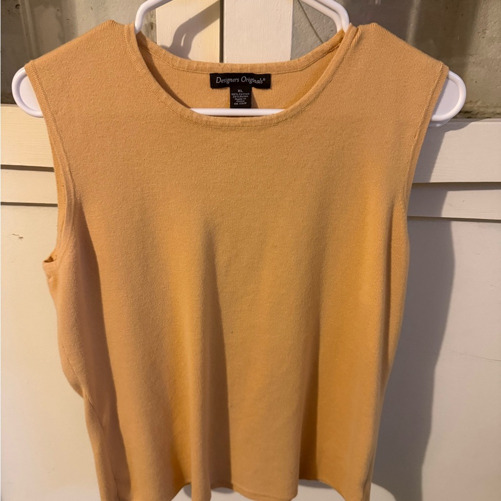 Women's XL Yellow Tan Tank Sweater